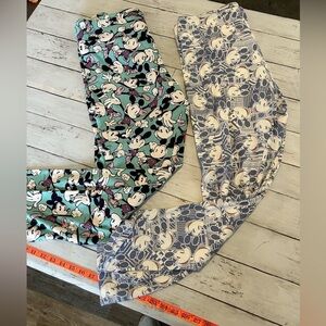 LuLaRoe Disney Collection Mickey Mouse TC Leggings lot of 2